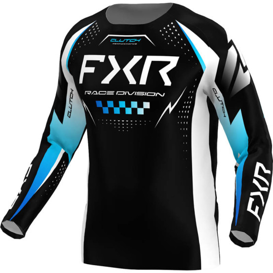 Maillot cross FXR 2026 Clutch Pro - Noir Bleu Blanc