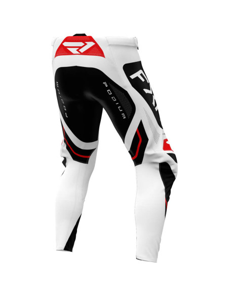 Pantalon cross FXR 2026 Podium Relay - Blanc Noir Rouge