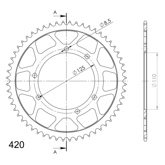 Couronne acier Supersprox Pas 420 56 dents RFE-6602