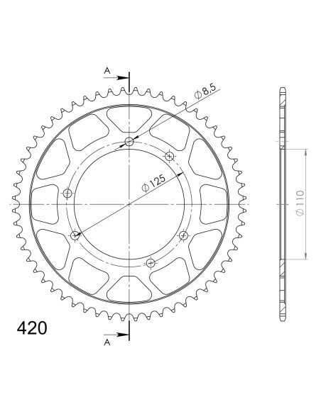 Couronne acier Supersprox Pas 420 56 dents RFE-6602