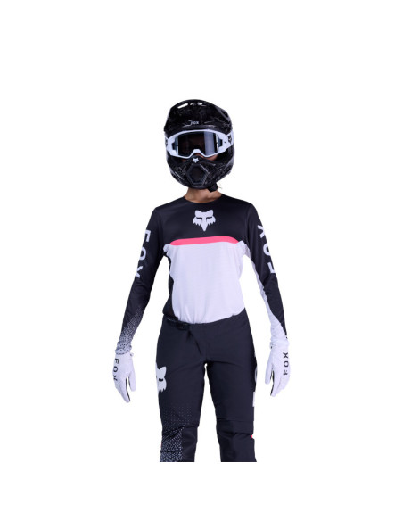 Maillot cross femme FOX 2026 Flexair Fracture - Blanc Noir