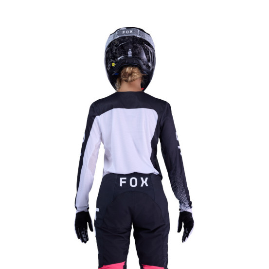 Maillot cross femme FOX 2026 Flexair Fracture - Blanc Noir