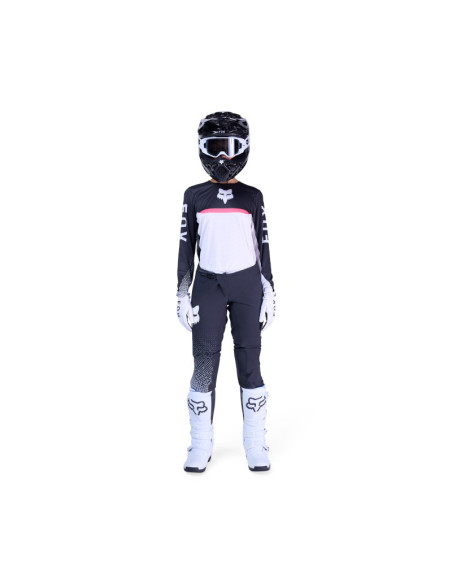 Maillot cross femme FOX 2026 Flexair Fracture - Blanc Noir