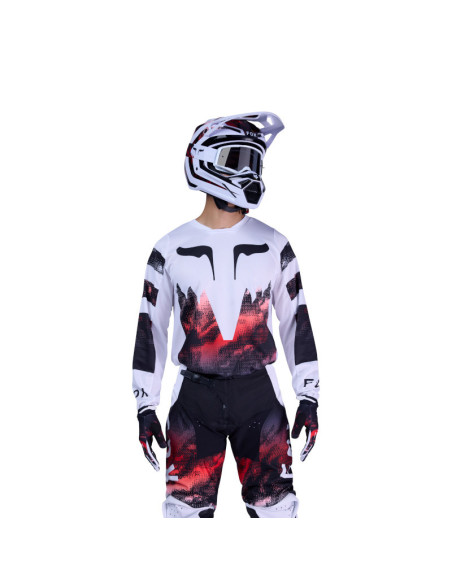 Maillot cross FOX 2026 180 Kairos - Blanc Rouge Fluo