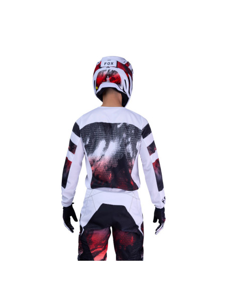 Maillot cross FOX 2026 180 Kairos - Blanc Rouge Fluo