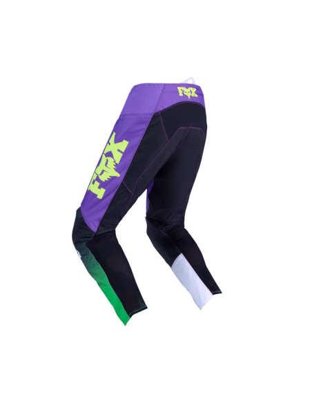 Pantalon cross FOX 2026 180 Kawasaki - Violet Blanc