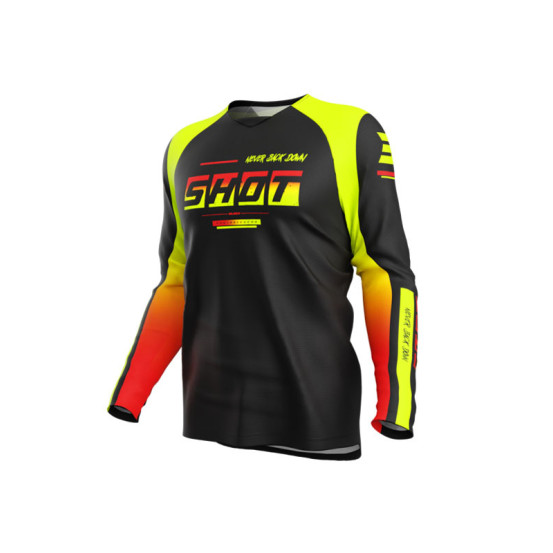 Maillot cross enfant Shot 2026 Draw Block - Jaune fluo