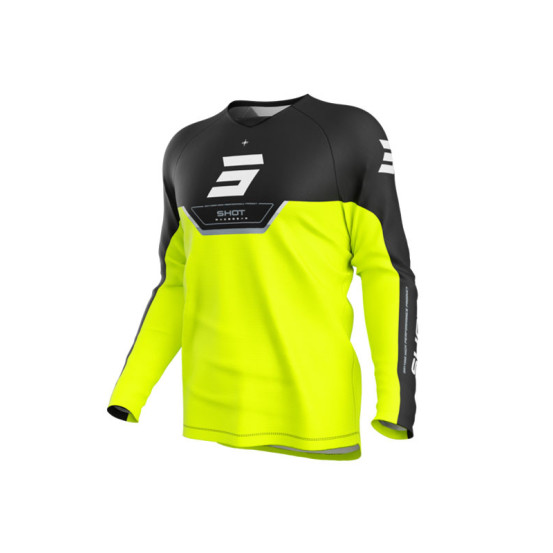 Maillot cross enfant Shot 2026 Draw Daytona - Jaune fluo