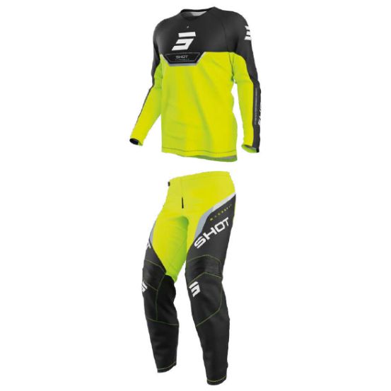 Tenue cross enfant Shot 2026 Draw Daytona - Jaune fluo