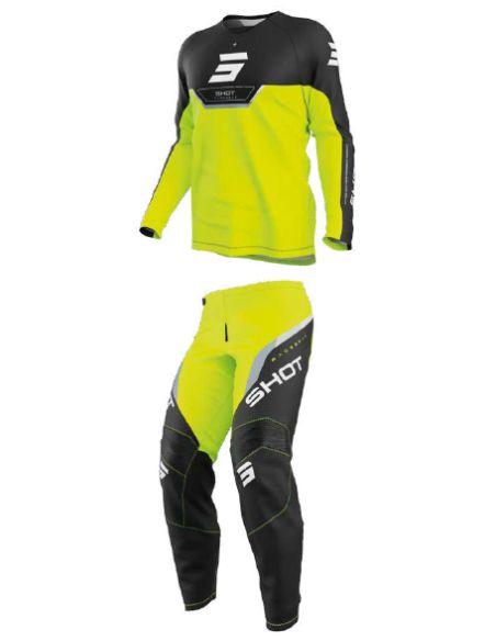 Tenue cross enfant Shot 2026 Draw Daytona - Jaune fluo
