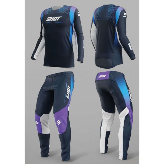 Tenue cross enfant Shot Contact Apex - Bleu