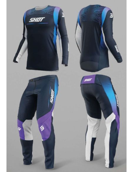 Tenue cross enfant Shot Contact Apex - Bleu