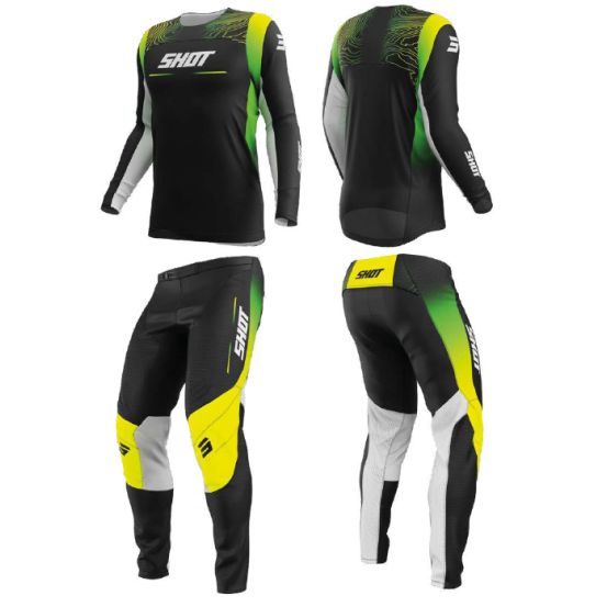 Tenue cross enfant Shot Contact Apex - Jaune Fluo