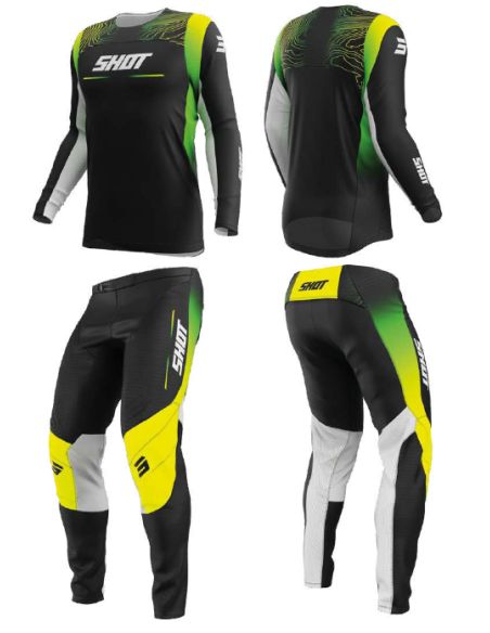 Tenue cross enfant Shot Contact Apex - Jaune Fluo