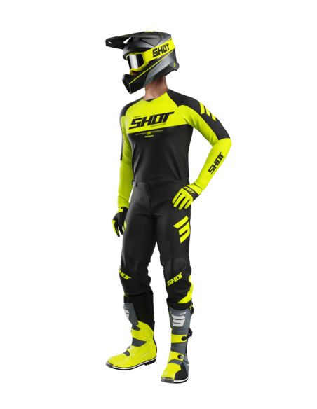 Tenue cross Shot 2026 Draw Private - Jaune fluo