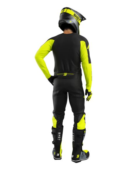 Tenue cross Shot 2026 Draw Private - Jaune fluo