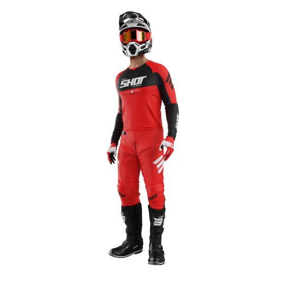 Tenue cross Shot 2026 Draw Private - Rouge