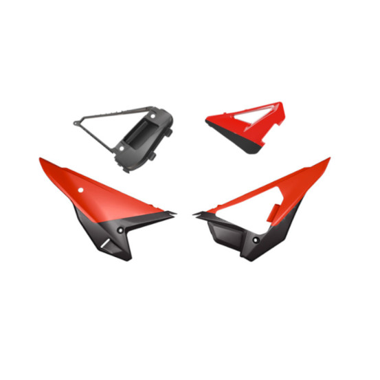 Kit plaques latérales RTECH Revolution - Rouge - Honda 250 / 450 CRF-R 2025-2026