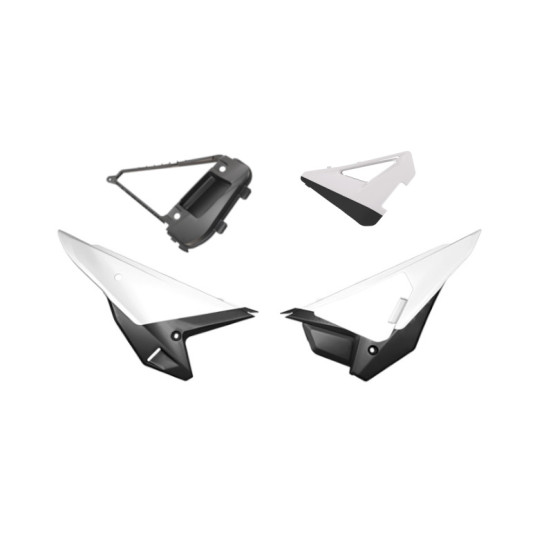 Kit plaques latérales RTECH Revolution - Blanc - Honda 250 / 450 CRF-R 2025-2026