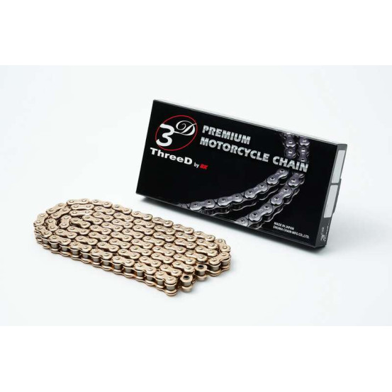 Chaine 120 maillons 520 or EK CHAIN ThreeD 520RV/3D NX-Ring - Attache à riveter