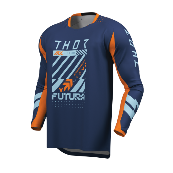 Maillot cross enfant Thor 2026 Launchmode Futura - Bleu Orange