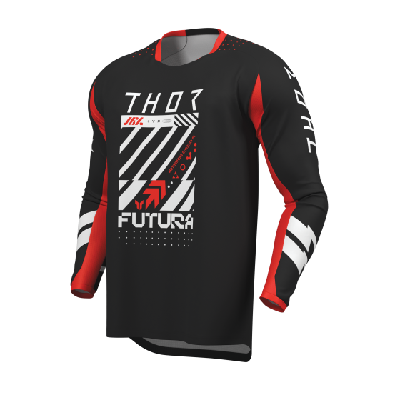 Maillot cross enfant Thor 2026 Launchmode Futura - Rouge Noir