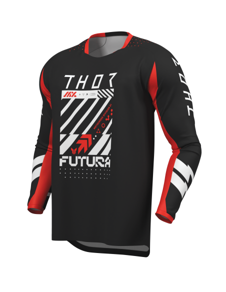 Maillot cross enfant Thor 2026 Launchmode Futura - Rouge Noir