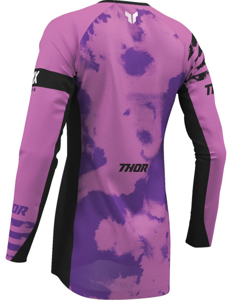 Maillot cross femme Thor 2026 Launchmode Bleach - Noir Gris Rose