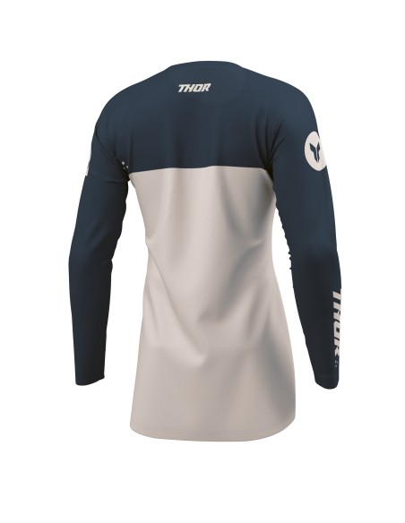 Maillot cross femme Thor 2026 Ridemode Menace - Blanc Bleu