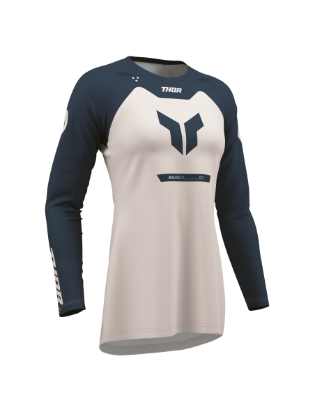 Maillot cross femme Thor 2026 Ridemode Menace - Blanc Bleu
