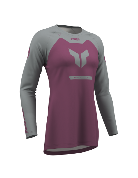 Maillot cross femme Thor 2026 Ridemode Menace - Violet Gris
