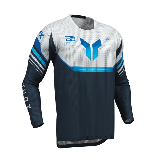 Maillot cross homme Thor 2026 Launchmode Vented Raptor - Bleu Blanc