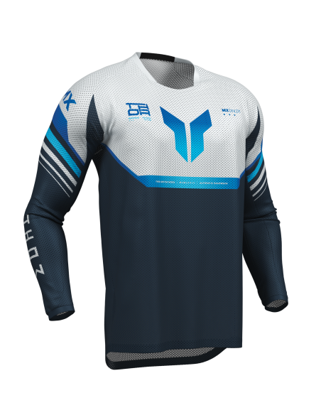 Maillot cross homme Thor 2026 Launchmode Vented Raptor - Bleu Blanc