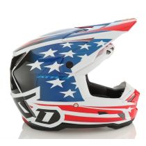 Casque cross 6D ATR-3 Patriot Brillant - Rouge Blanc Bleu