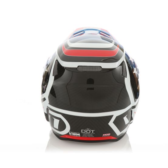 Casque cross 6D ATR-3 Patriot Brillant - Rouge Blanc Bleu