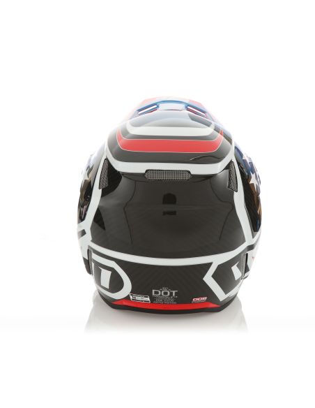Casque cross 6D ATR-3 Patriot Brillant - Rouge Blanc Bleu