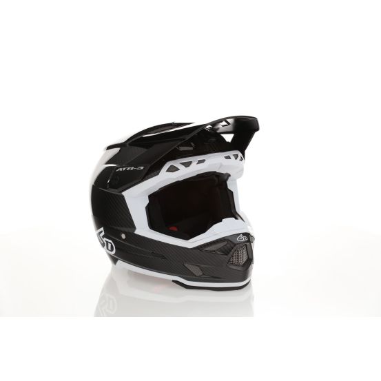 Casque cross 6D ATR-3 Solid Brillant - Blanc Noir
