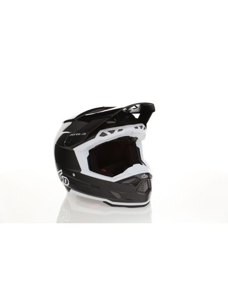 Casque cross 6D ATR-3 Solid Brillant - Blanc Noir
