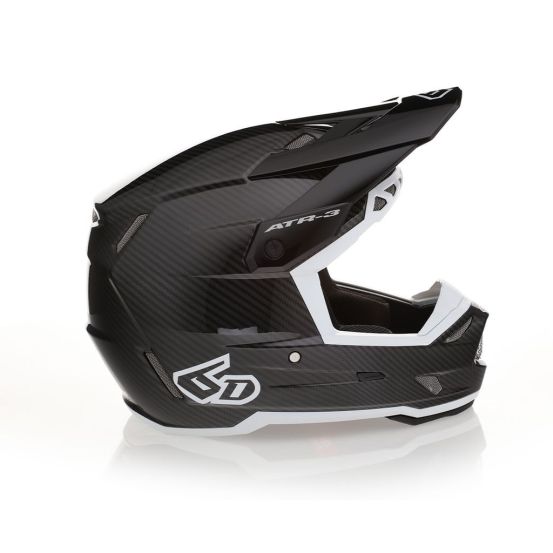 Casque cross 6D ATR-3 Solid Brillant - Blanc Noir