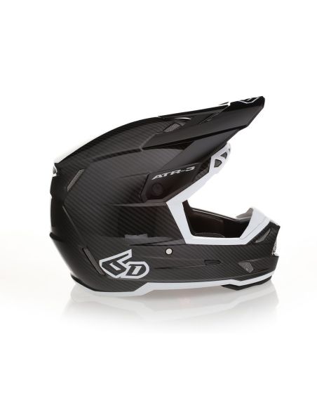 Casque cross 6D ATR-3 Solid Brillant - Blanc Noir