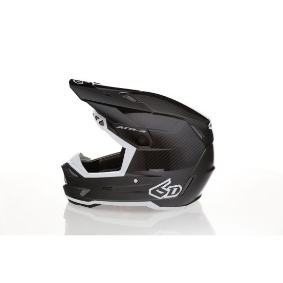 Casque cross 6D ATR-3 Solid Brillant - Blanc Noir