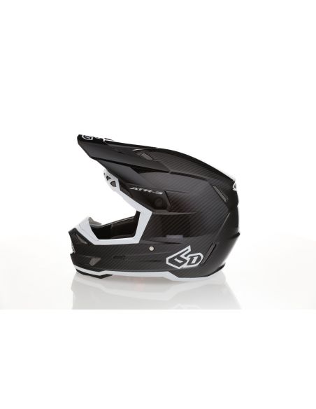 Casque cross 6D ATR-3 Solid Brillant - Blanc Noir