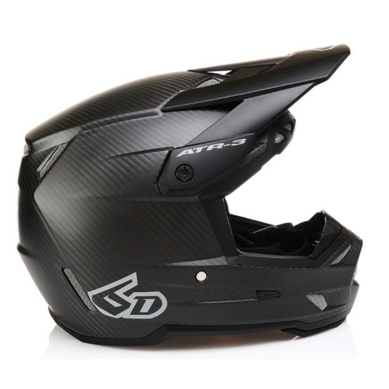 Casque cross 6D ATR-3 Solid Brillant Carbone Noir