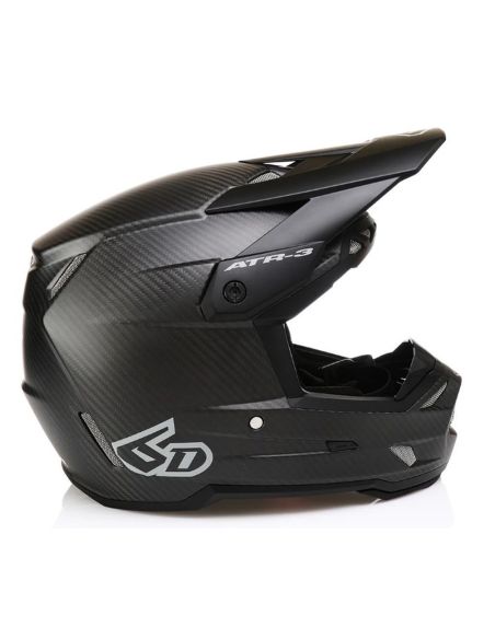 Casque cross 6D ATR-3 Solid Brillant Carbone Noir