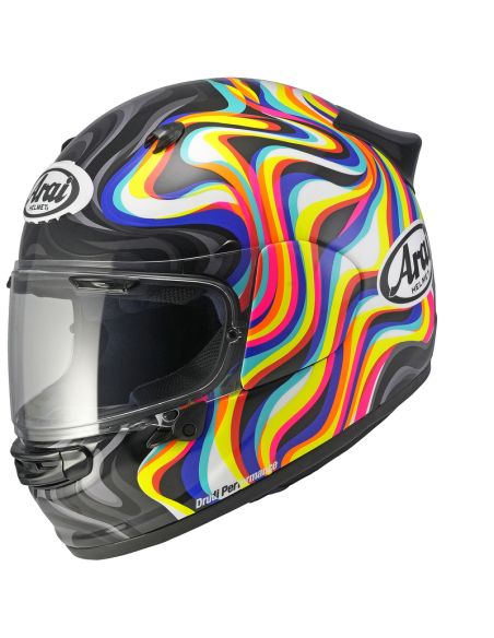 Casque intégral Arai Quantic Swirl - Noir Blanc Jaune