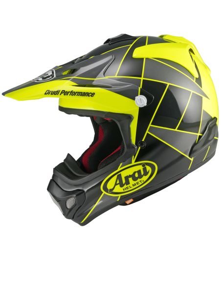 Casque cross Arai Mx-V Evo Peak - Jaune Gris Noir