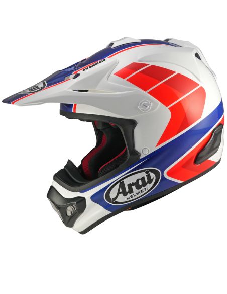 Casque cross Arai Mx-V Evo Jump - Blanc Rouge Bleu