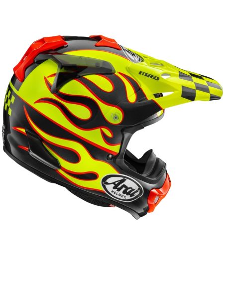 Casque cross Arai Mx-V Evo Flame - Jaune