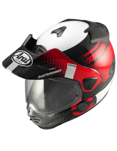 Casque adventure Arai Tour-X5 Print - Blanc Rouge Noir