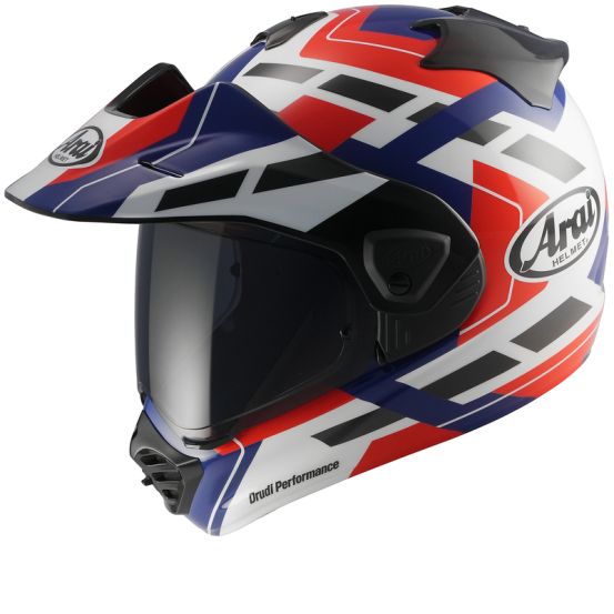 Casque adventure Arai Tour-X5 Match - Blanc Bleu Rouge Noir